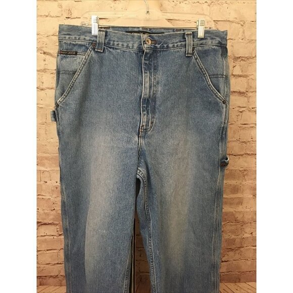 Vintage DKNY 90s Denim Carpenter Jeans 36 x 34 (34 x 33) Medium Wash 100% Cotton - Picture 2 of 11